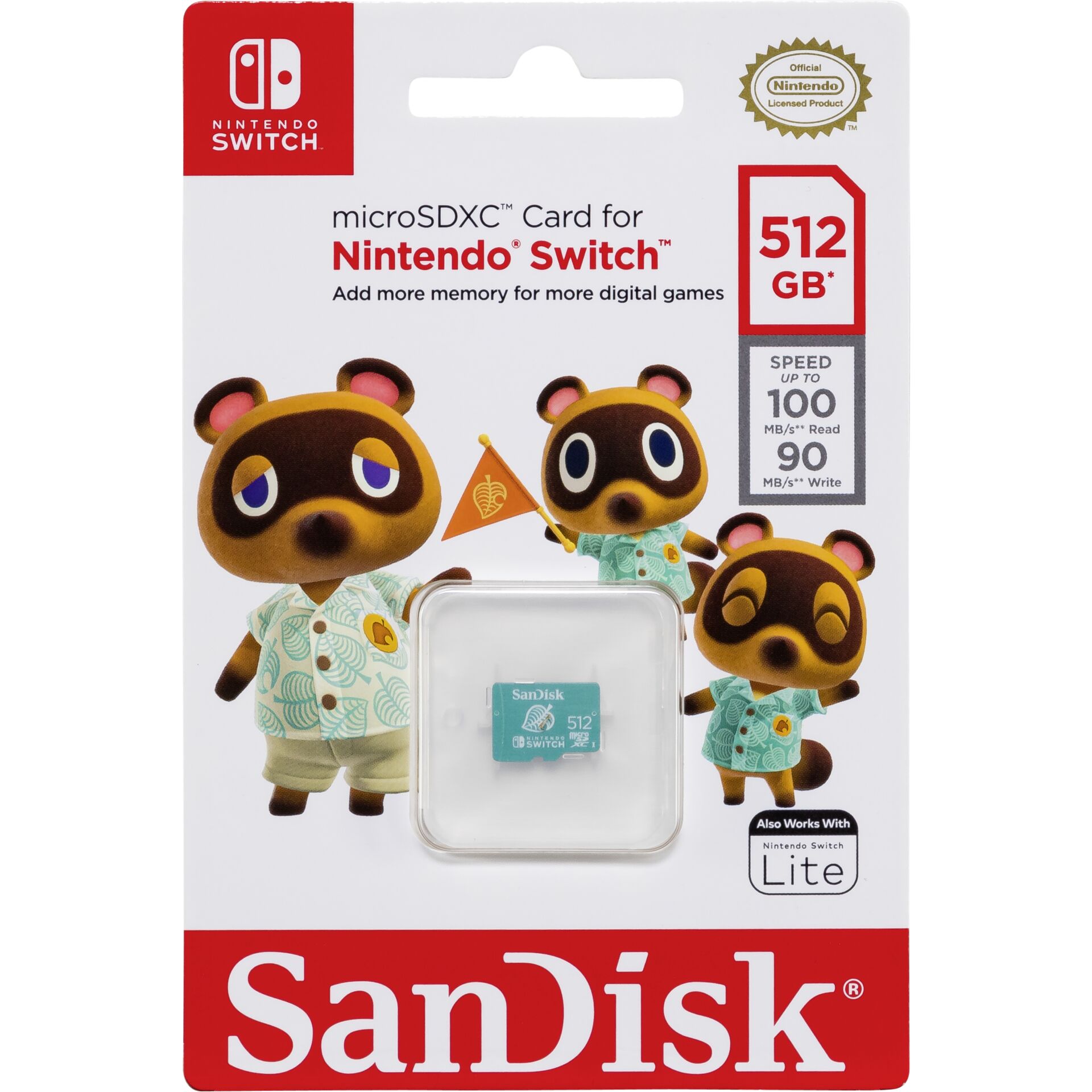 SanDisk MicroSDXC 100MB 512GB Nintendo SDSQXAO-512G-GNCZN