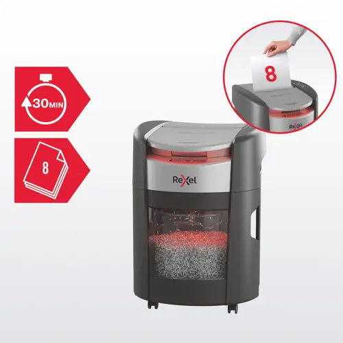 Rexel ShredMax AutoFeed+ 150X paper shredder, P4, 150 sheets, 15-litre waste bin