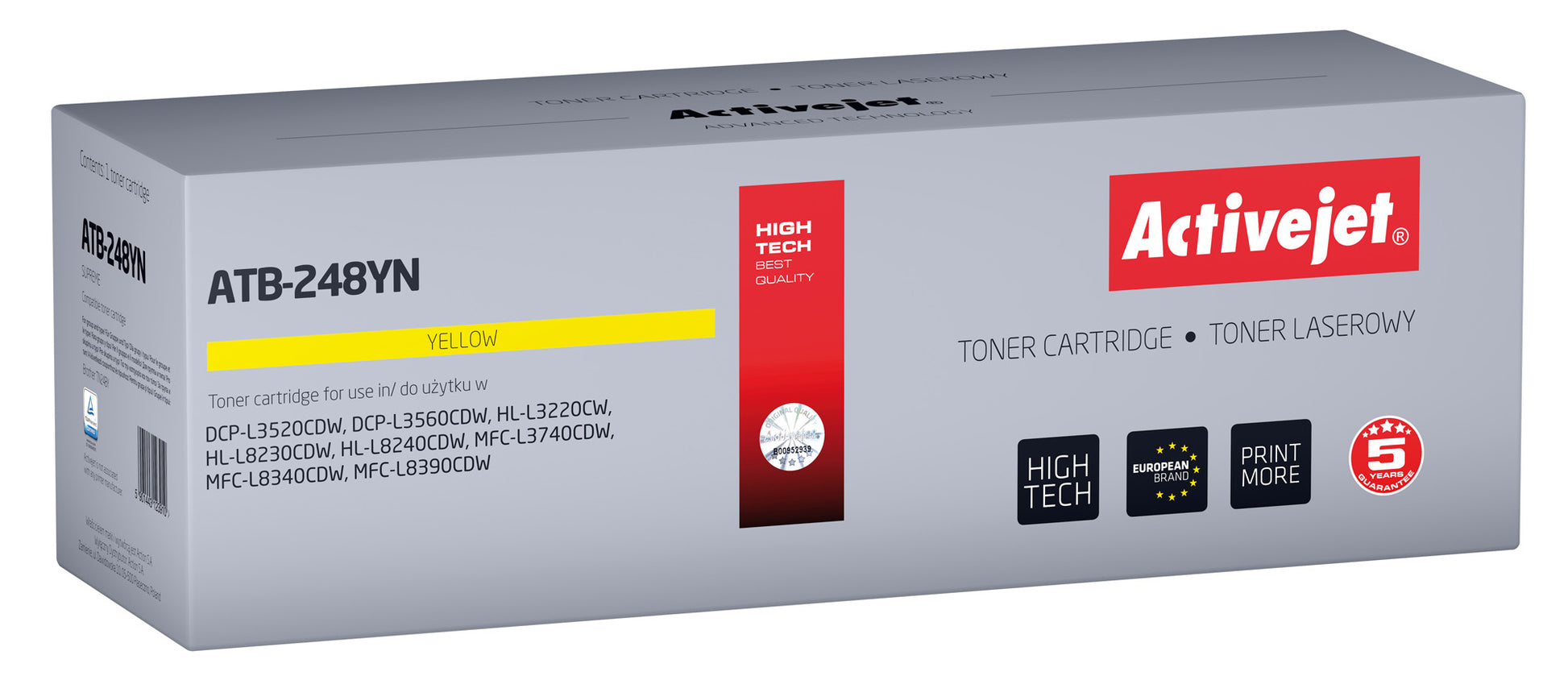 Activejet ATB-248YN Toner for Brother printers; Replacement Brother TN248Y; Supreme; 1000 pages; yellow)