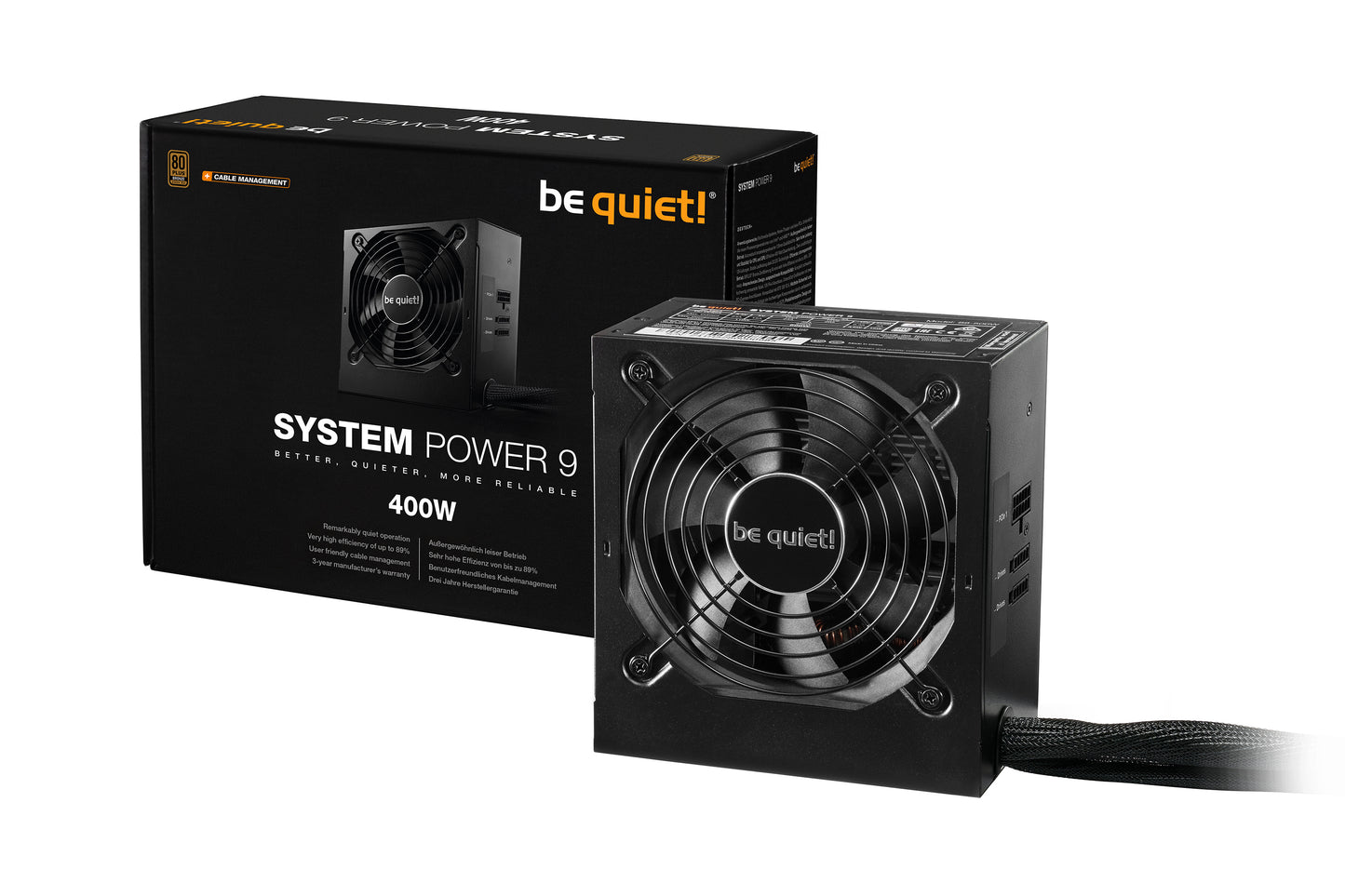 System Power 9 CM 400W (schwarz, 2x PCIe, Kabel-Management, 400 Watt)