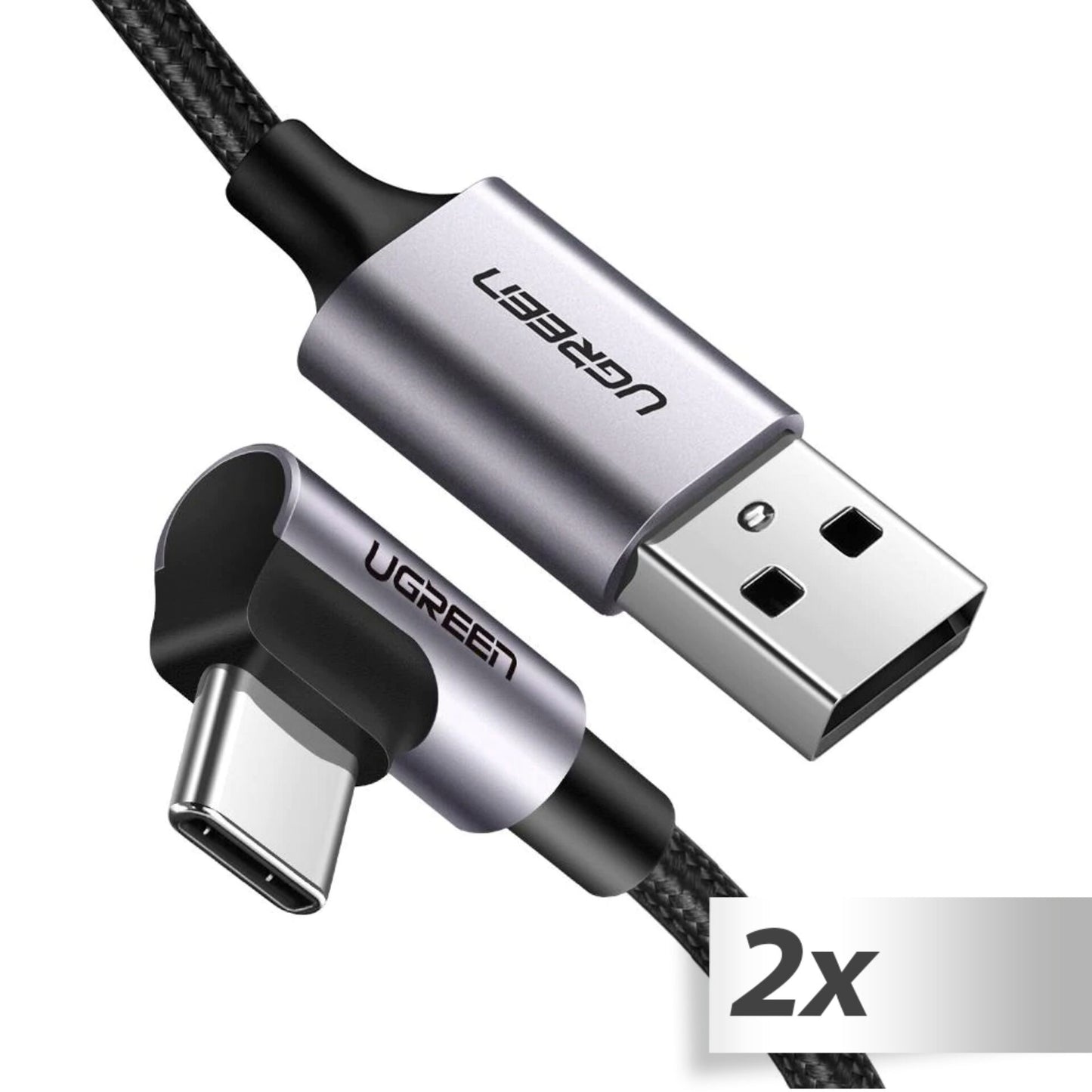 UGREEN Γωνιακό Καλώδιο USB-C σε USB-A Μαύρο 1M