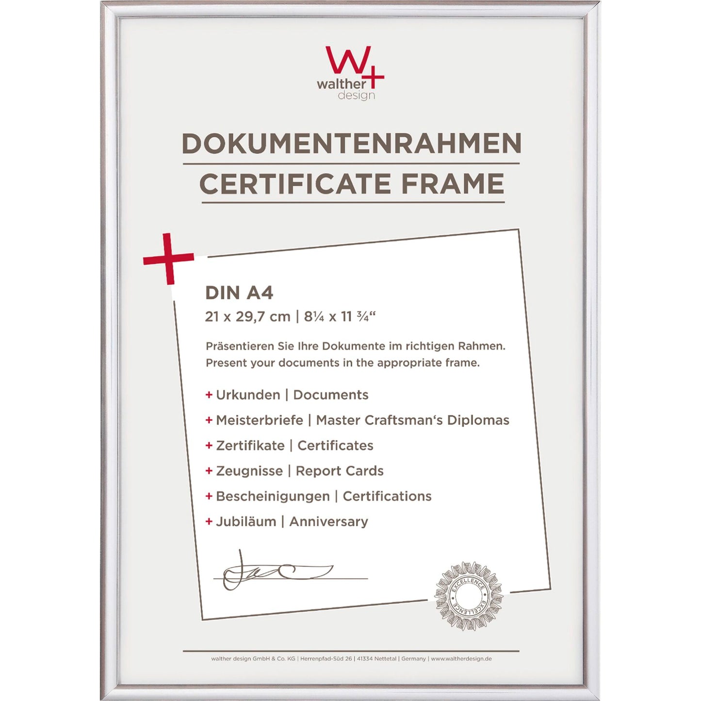 Walther New Lifestyle 21x29,7 Ρητίνη Ασημί DIN A4 KV130S