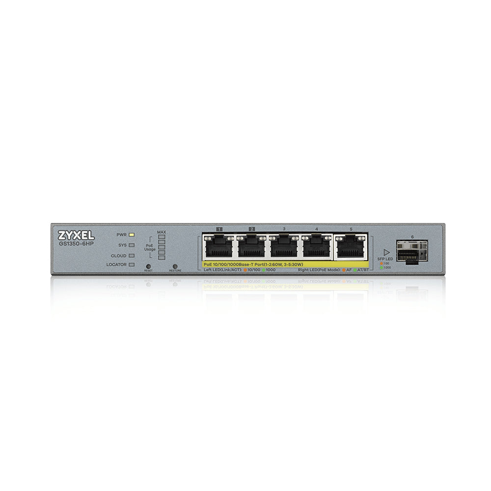 Zyxel GS1350-6HP-EU0101F Διαχειρίσιμος Μεταγωγέας L2 Gigabit Ethernet PoE