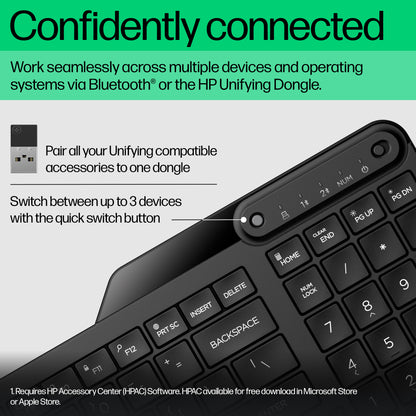 HP Keyboard 475 Dual-Mode Wireless Keyboard (DE)
