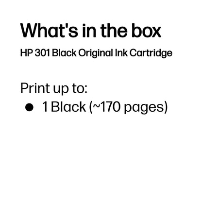 HP 301      Schwarz             Tintenpatrone 3ml