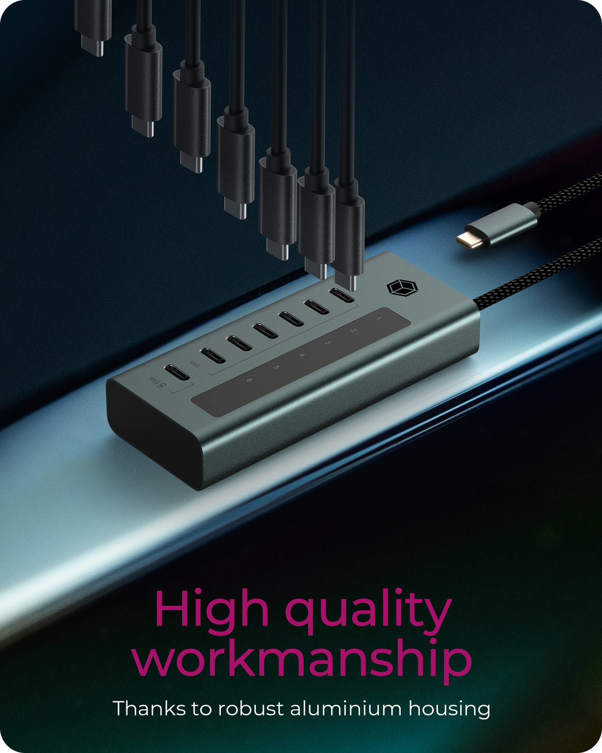 Hub  7-Port IcyBox Hub USB 3.2 Gen 2 Type-C retail