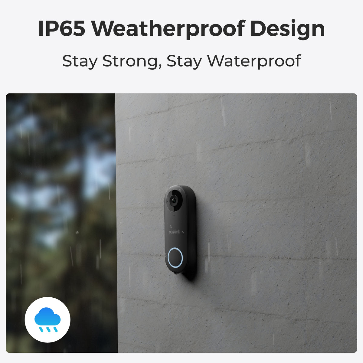 Reolink D340W - 5MP Video Doorbell with Chime, 2.4/5 GHz Wi‑Fi, Person Detection, Two‑Way Audio, Works with NVRs, White