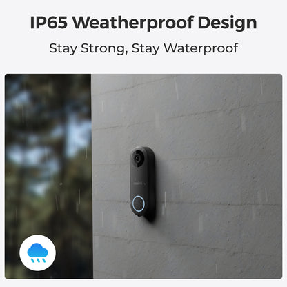 Reolink D340W - 5MP Video Doorbell with Chime, 2.4/5 GHz Wi‑Fi, Person Detection, Two‑Way Audio, Works with NVRs, White