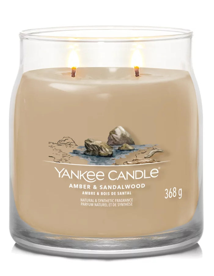 YC SIGNATURE - Medium Candle AMBER & SANDALWOOD YANKEE
