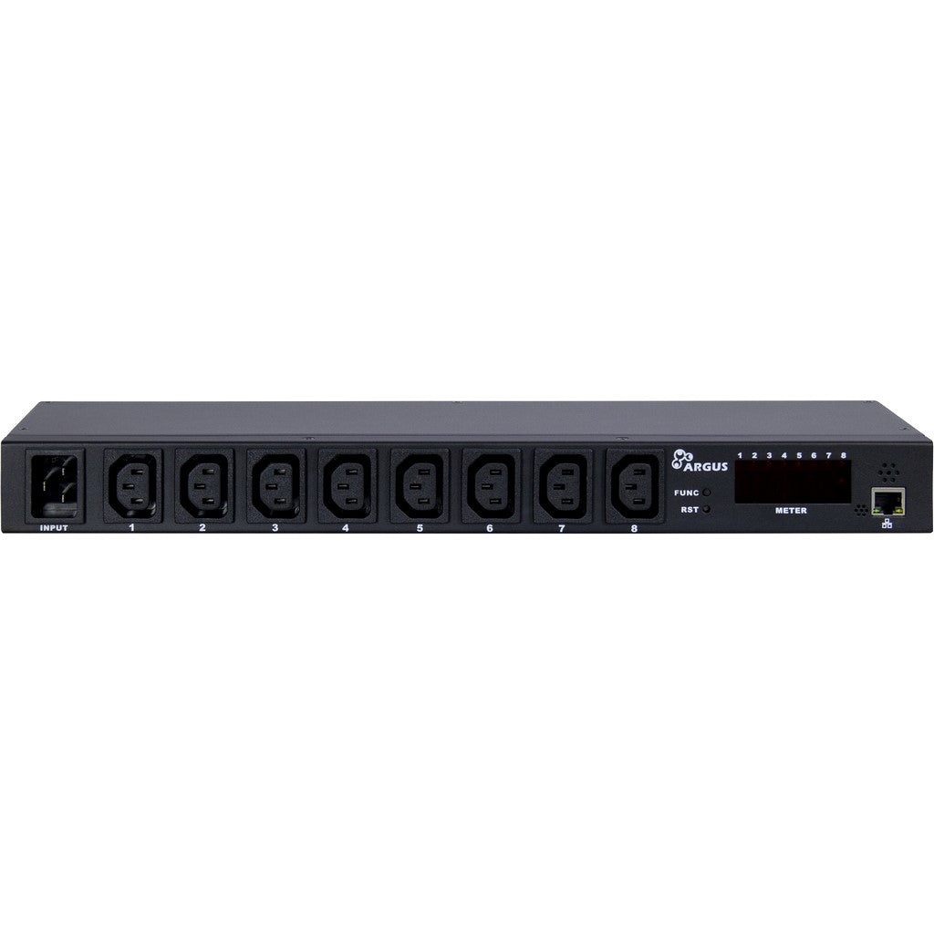 Inter-Tech 19" Argus SW-0816 Rack Power Strip, 8-Outlet (Black) — Web-Controllable
