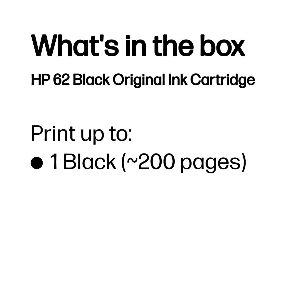 HP 62       Schwarz             Tintenpatrone