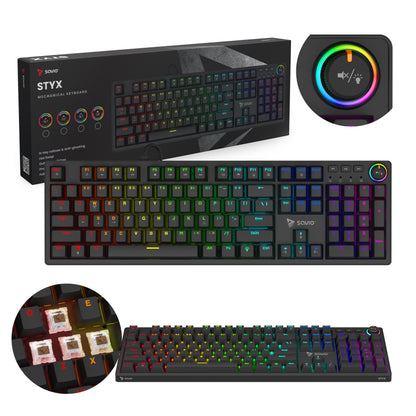 SAVIO STYX Mechanical Keyboard with Outemu Brown Switches, Hot Swap Capability, RGB Lighting