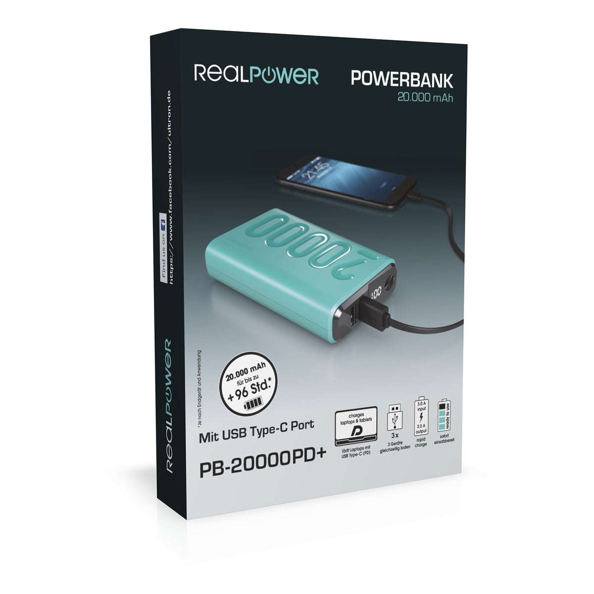 RealPower Powerbank PB-20000 PD+    Nutopia        20.000mAh