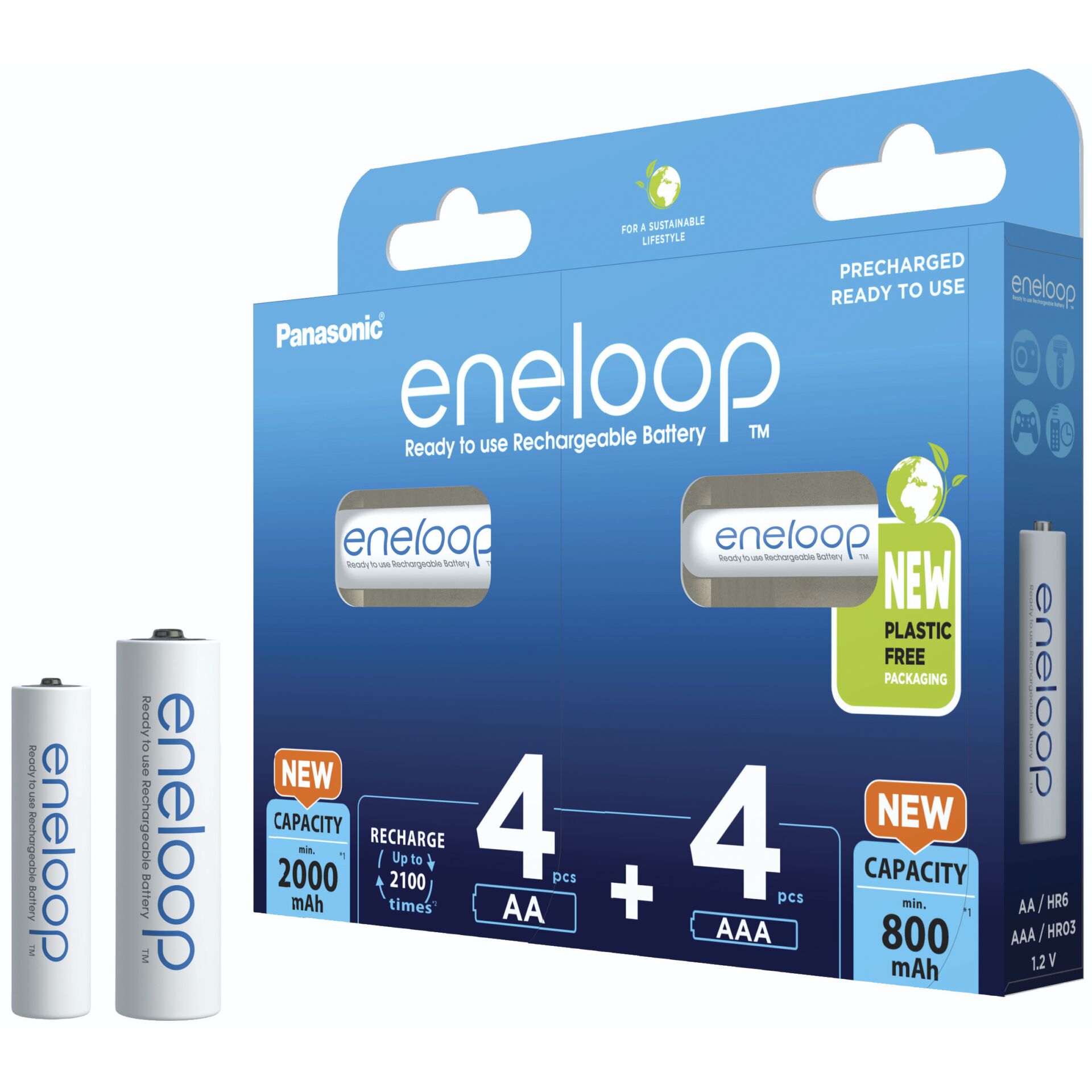 2x4 Panasonic Eneloop Combipack 4xAA + 4xAAA Accus  BK-KJMCDE44E