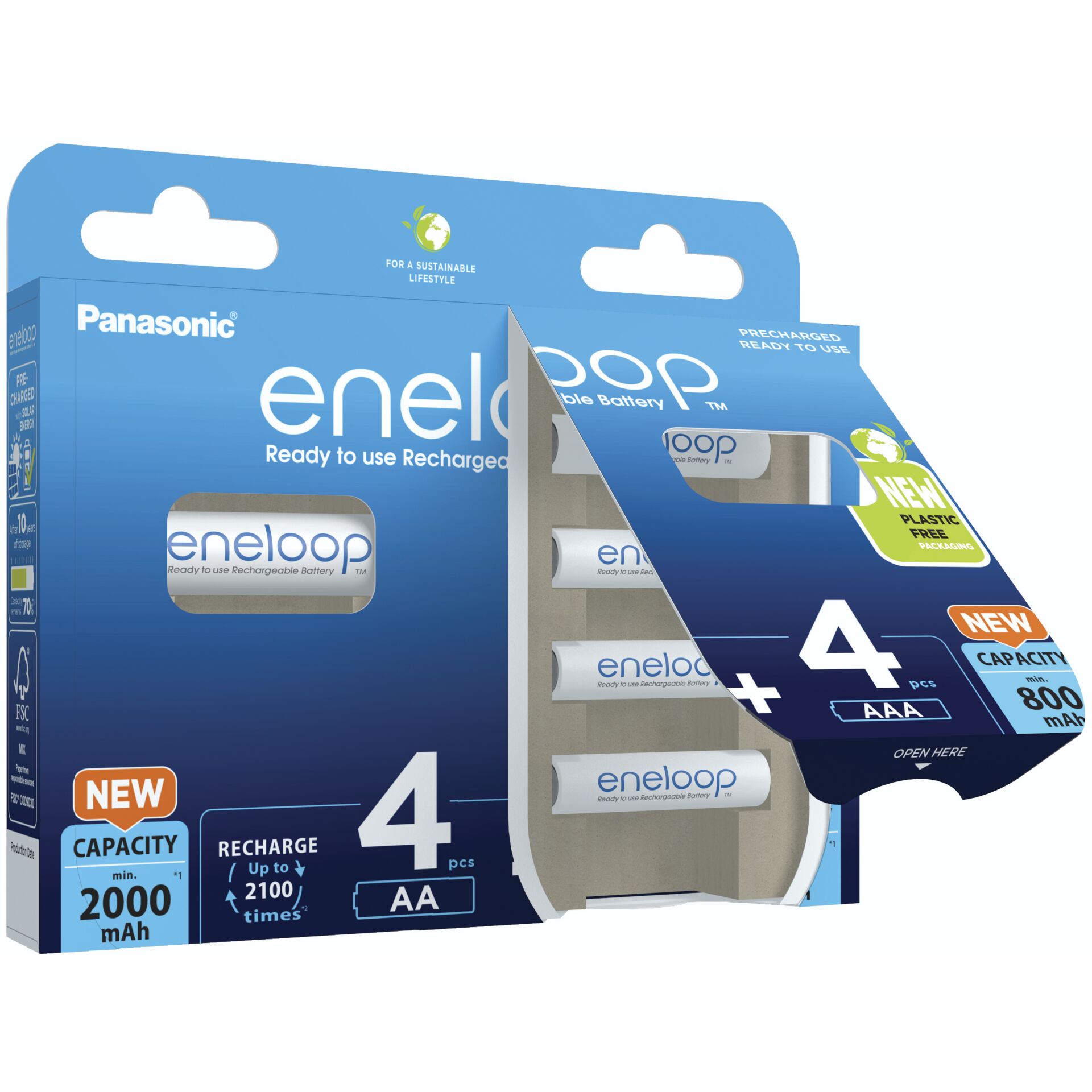 2x4 Panasonic Eneloop Combipack 4xAA + 4xAAA Accus  BK-KJMCDE44E