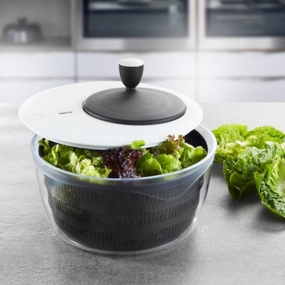GEFU Rotare Salad Spinner — Black/White with Crank Handle
