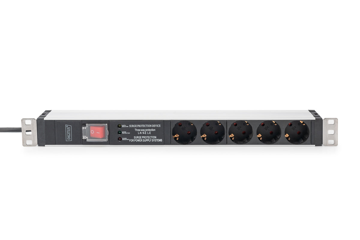DIGITUS PDU 1HE   5x Schuko 16A Ausgänge 230V/16A schwarz