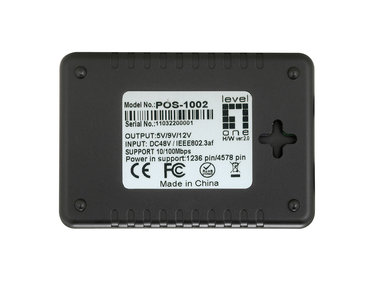 LevelOne PoE Fast-Ether.Splitter RJ45   100Mbps  <3W schwarz