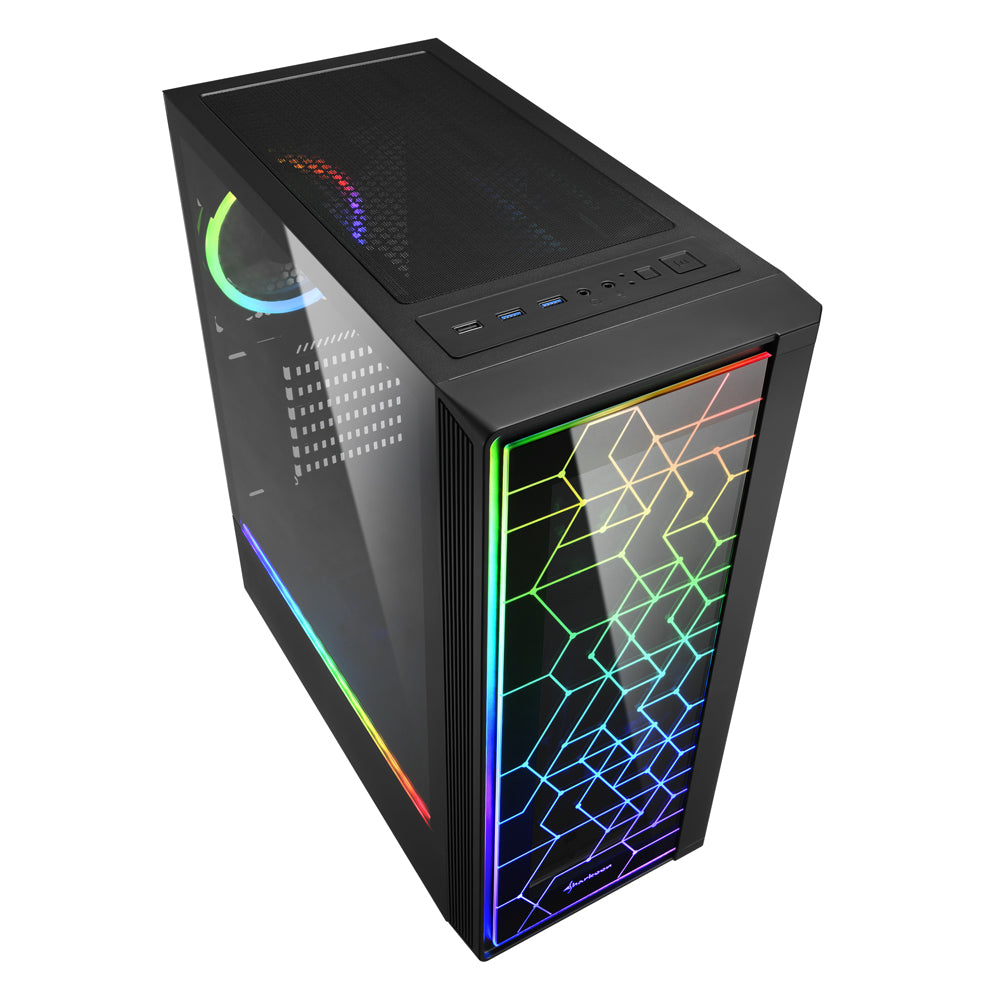 Sharkoon RGB LIT 100 Midi Tower Μαύρος (Μαύρο)