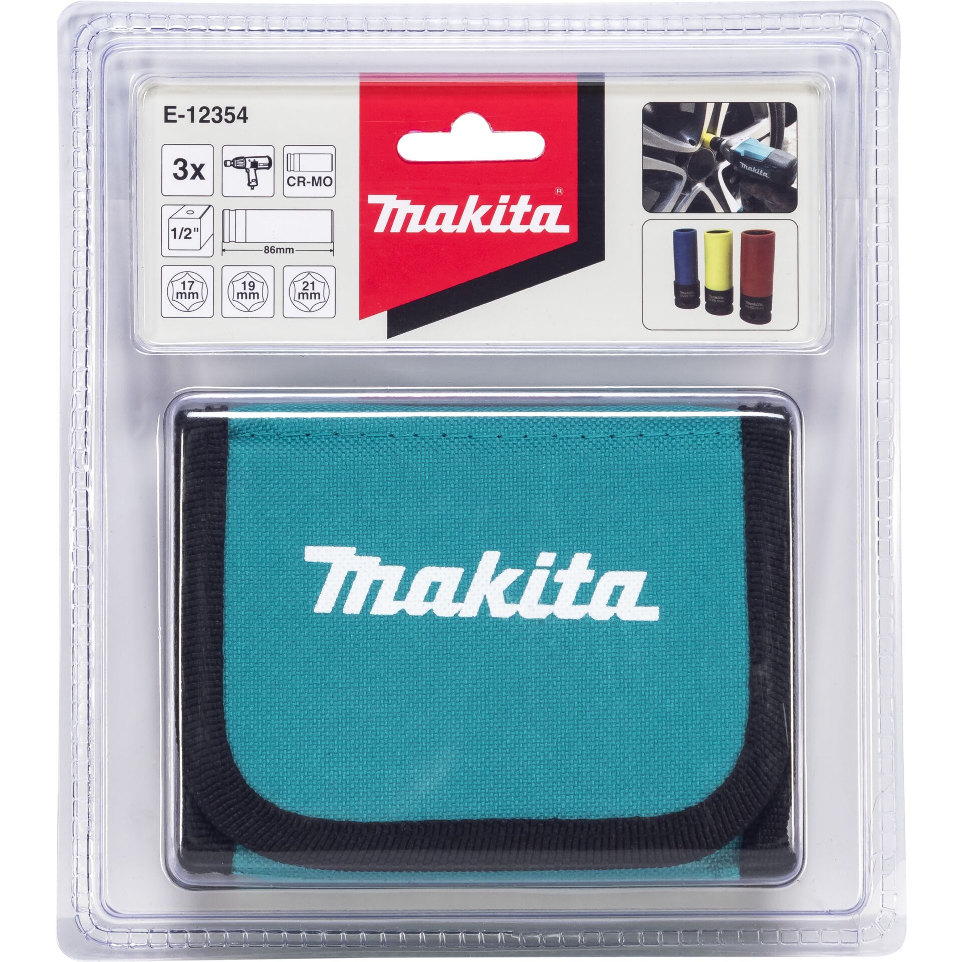 Makita E-12354 3-Piece 1/2" Drive Socket Set