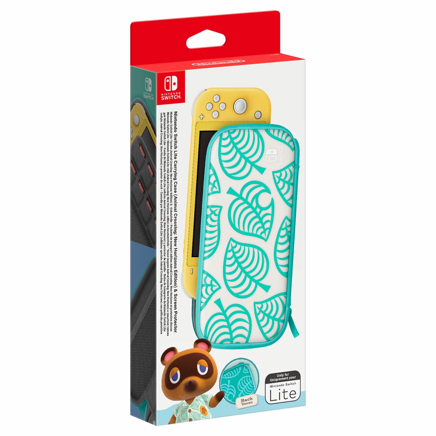 Switch Lite -Tasche & -Schutzfolie (weiß/grün, Animal Crossing: New Horizons-Edition)