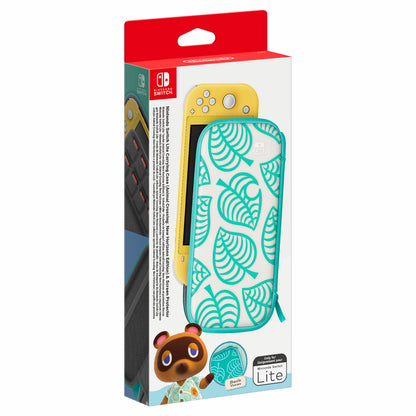 Switch Lite -Tasche & -Schutzfolie (weiß/grün, Animal Crossing: New Horizons-Edition)