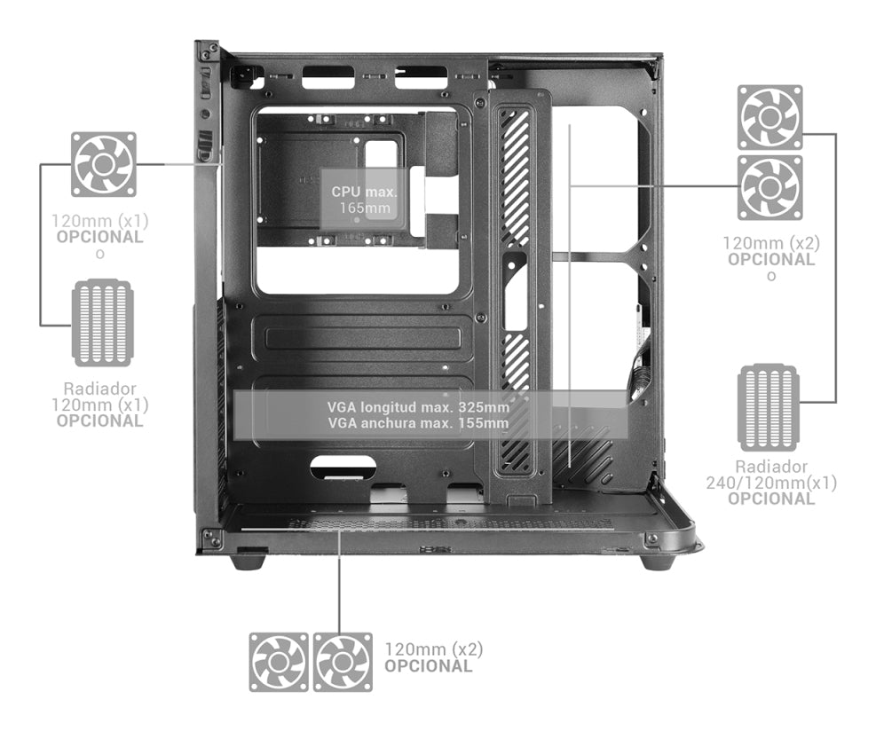 Mars Gaming MC-INFINIOLITE Midi Tower Black