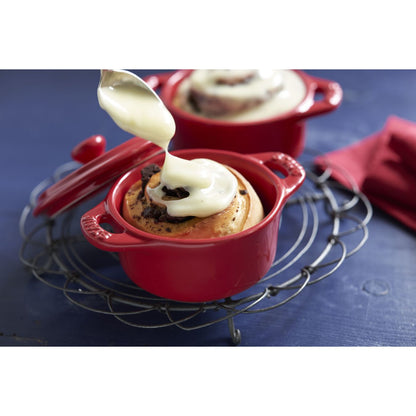Set Mini Cocotte Staub 4 τεμαχίων, στρογγυλό, κεραμικό, κερασί-κόκκινο