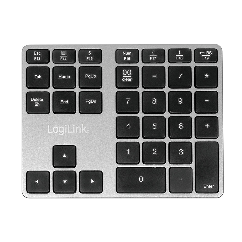 Logilink Bluetooth Keypad, 35 Keys, Aluminum, Space Gray