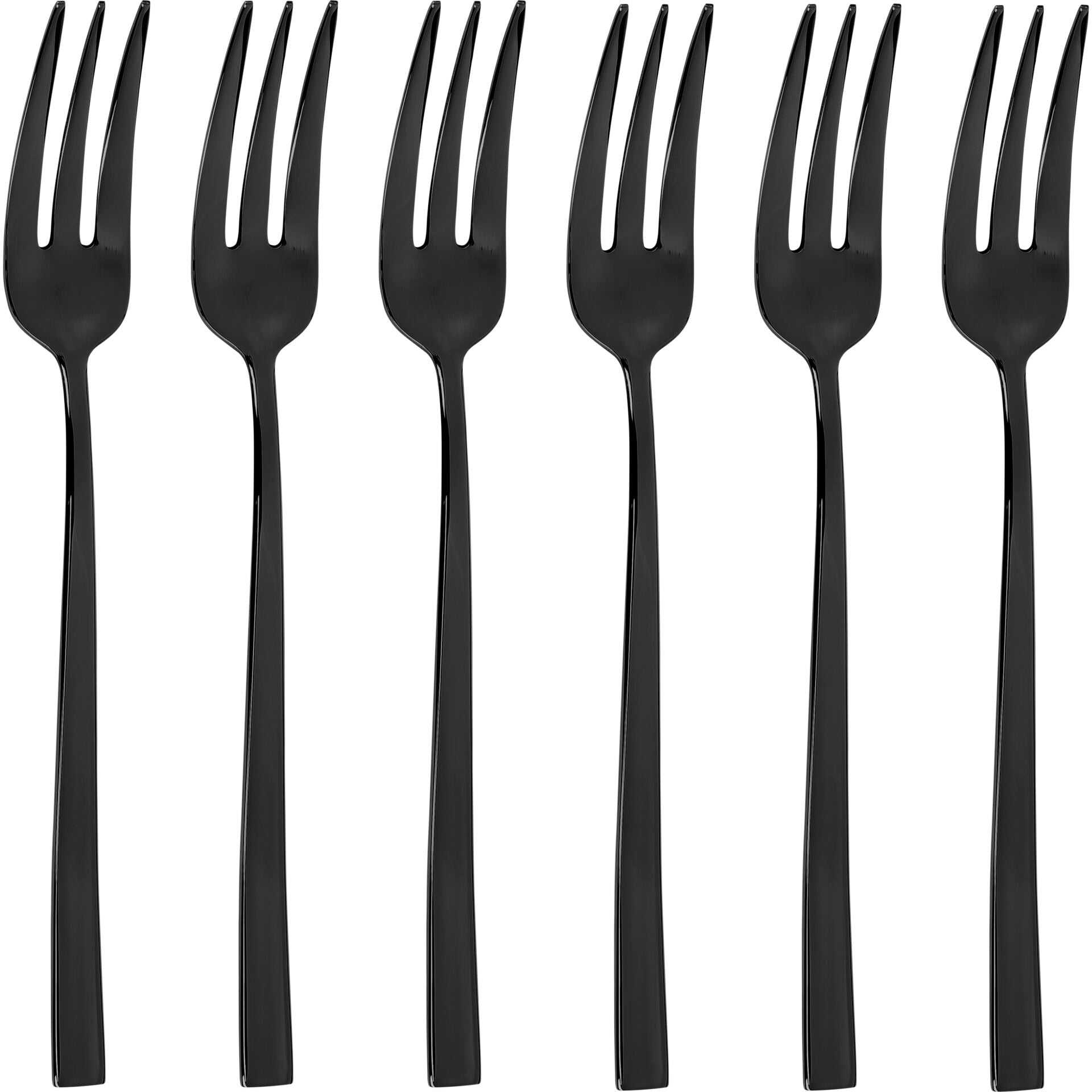 Sambonet Rock PVD 6 Cake Forks DolceNero Lucido