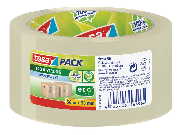 Tesa Packaging Tape 66m x 50mm Eco&Strong transparent 58153