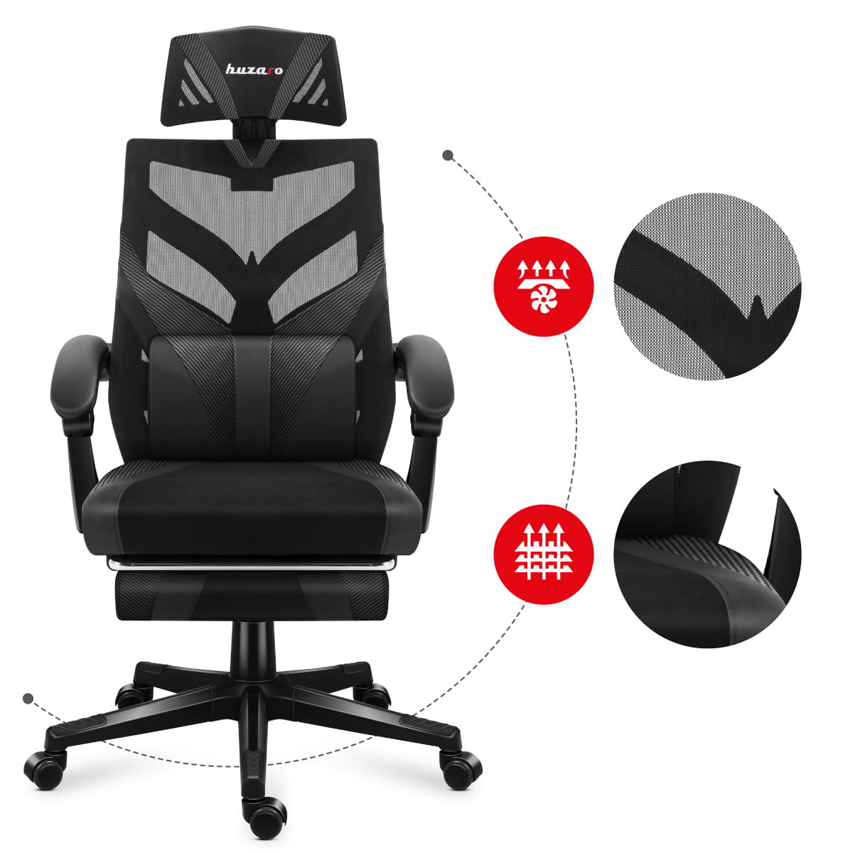 HUZARO COMBAT 5.0 BLACKGAMING CHAIR