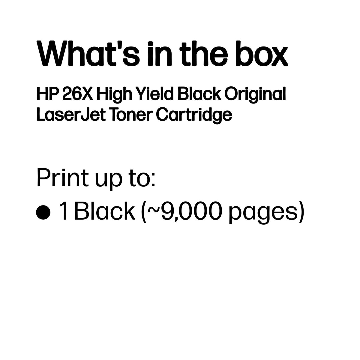 HP 26X Black LaserJet Toner Cartridge