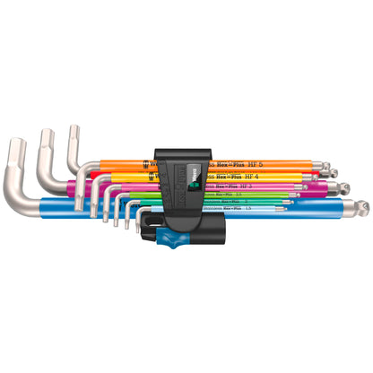 Wera 3950/9 Hex-Plus Multicolor HF Stainless Steel 1"