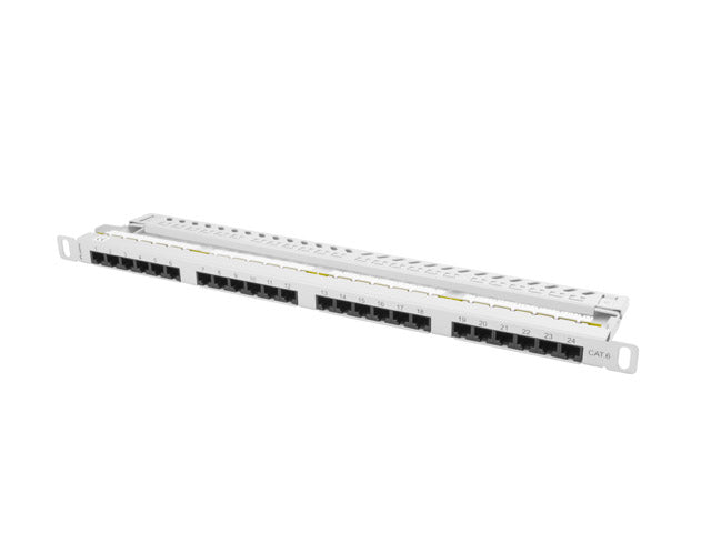 LANBERG Patch Panel 24 Port 0.5U Cat.6 UTP Gray