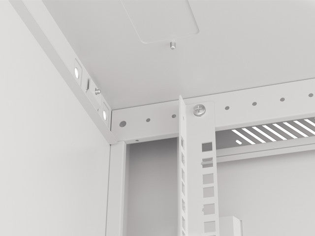 Lanberg wall-mounted installation rack cabinet 19'' 12U 600x600mm gray (glass door)