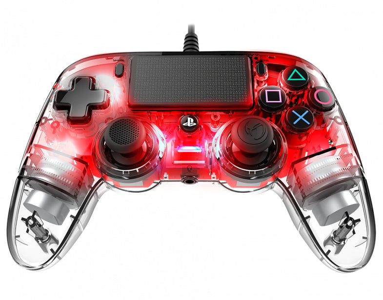 PS4 Nacon Wired Illuminated Compact Controller Light Edition - Red