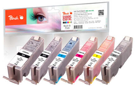 Peach Cartridges Canon PGI-550XL/CLI-551XL Multi-6-Pack (komp)