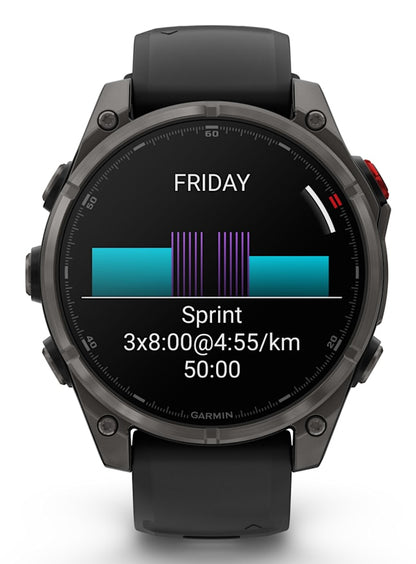Garmin fenix 8 Pro 3.56 cm (1.4") AMOLED 47 mm Digital 454 x 454 pixels Touchscreen Grey Wi-Fi GPS (satellite)