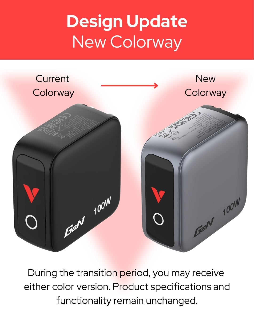 Verbatim Mini GaN Charger 100W with Display 2xUSB-C +1xA 30239