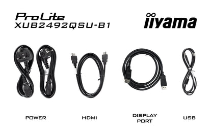 iiyama ProLite XUB2492QSU-B1 computer monitor 60.5 cm (23.8") 2560 x 1440 Quad HD LED Black