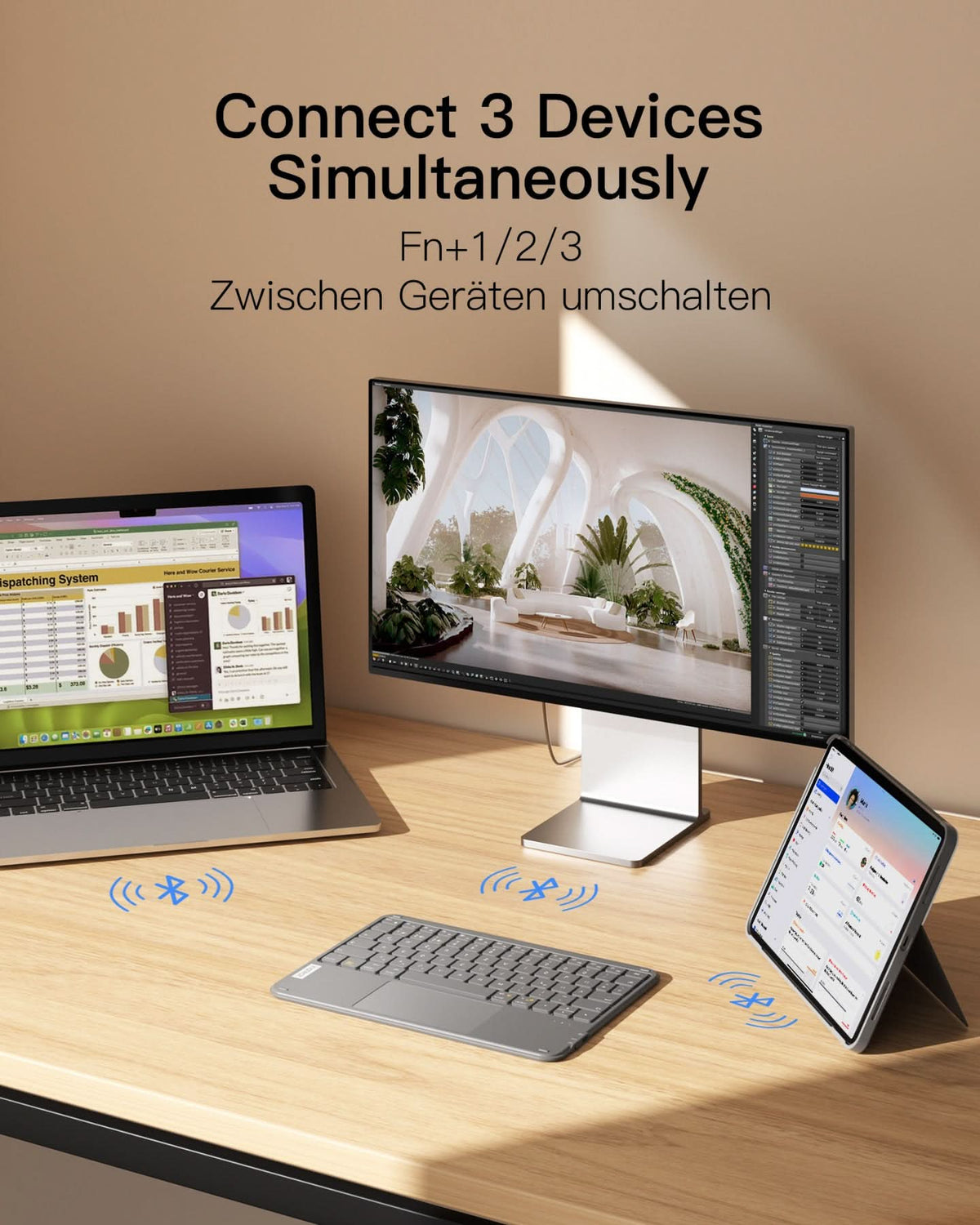 inateck Keyboard Tablet QWERTZ gray
