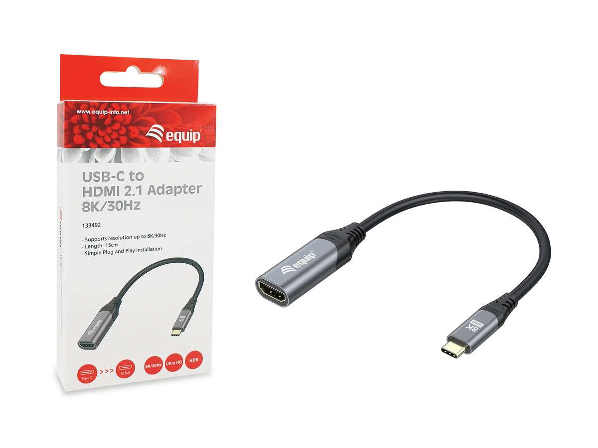 Equip Adapter USB-C->HDMI2.1        St/Bu 8K/ 60Hz 0.15m PVC