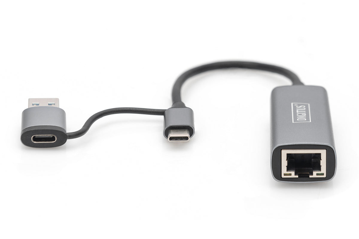 DIGITUS USB Type-C Gigabit Ethernet Adap. 2.5G USB-C+USB A