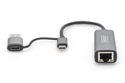 DIGITUS USB Type-C Gigabit Ethernet Adap. 2.5G USB-C+USB A