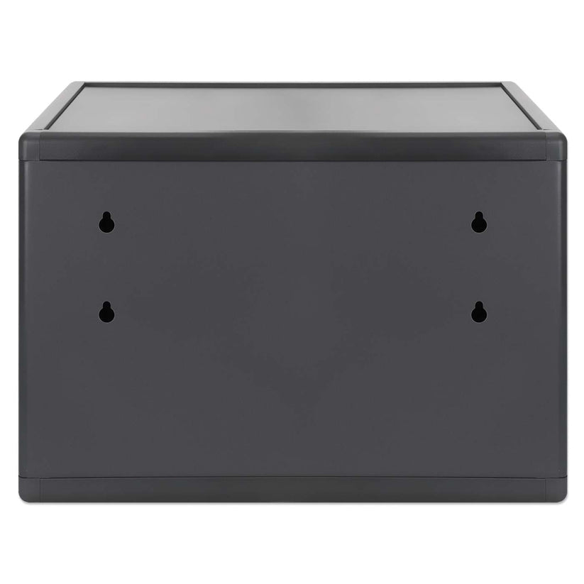Manhattan Laptop Charging Cabinet Desktop (or trolley) via USB-C 65W 16" 12-bay, Suitable for USB-C laptops (to 16"), iPads, MacBooks, Chromebooks, other USB-C devices, Bays 395x32.5x290mm, USB-C charging cables included,Cart, UK & EU