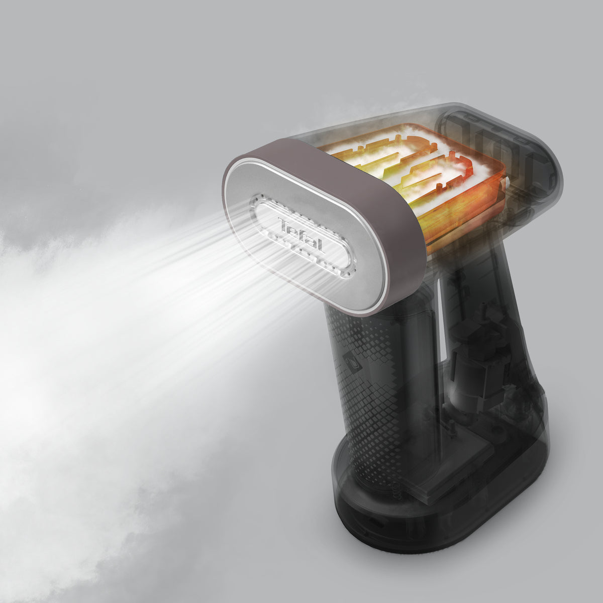 Tefal Pure Force DT8765E0 Handheld Garment Steamer, 0.18 L, 1800 W, Black/Cinnamon
