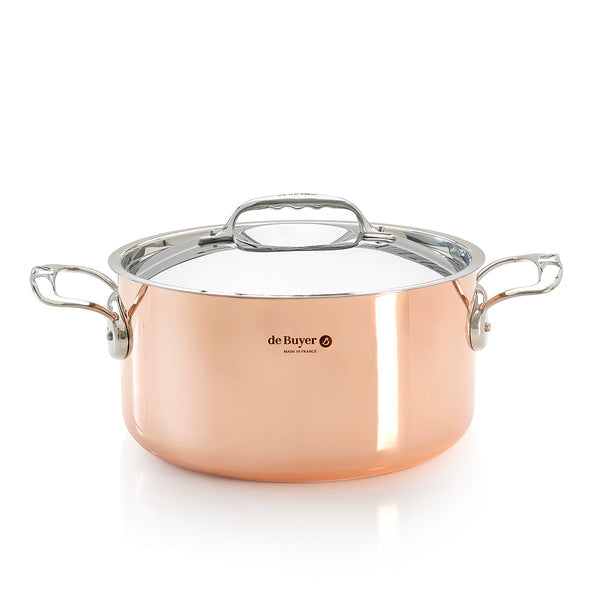De Buyer Prima Matera Copper and Steel Saucepot, 28 cm, Induction Compatible