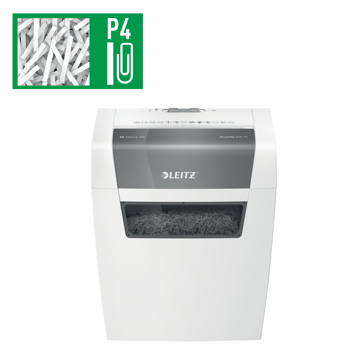 Καταστροφέας εγγράφων Leitz IQ Home, P4, 6 φύλλα, κάδος απορριμμάτων 15 λίτρων