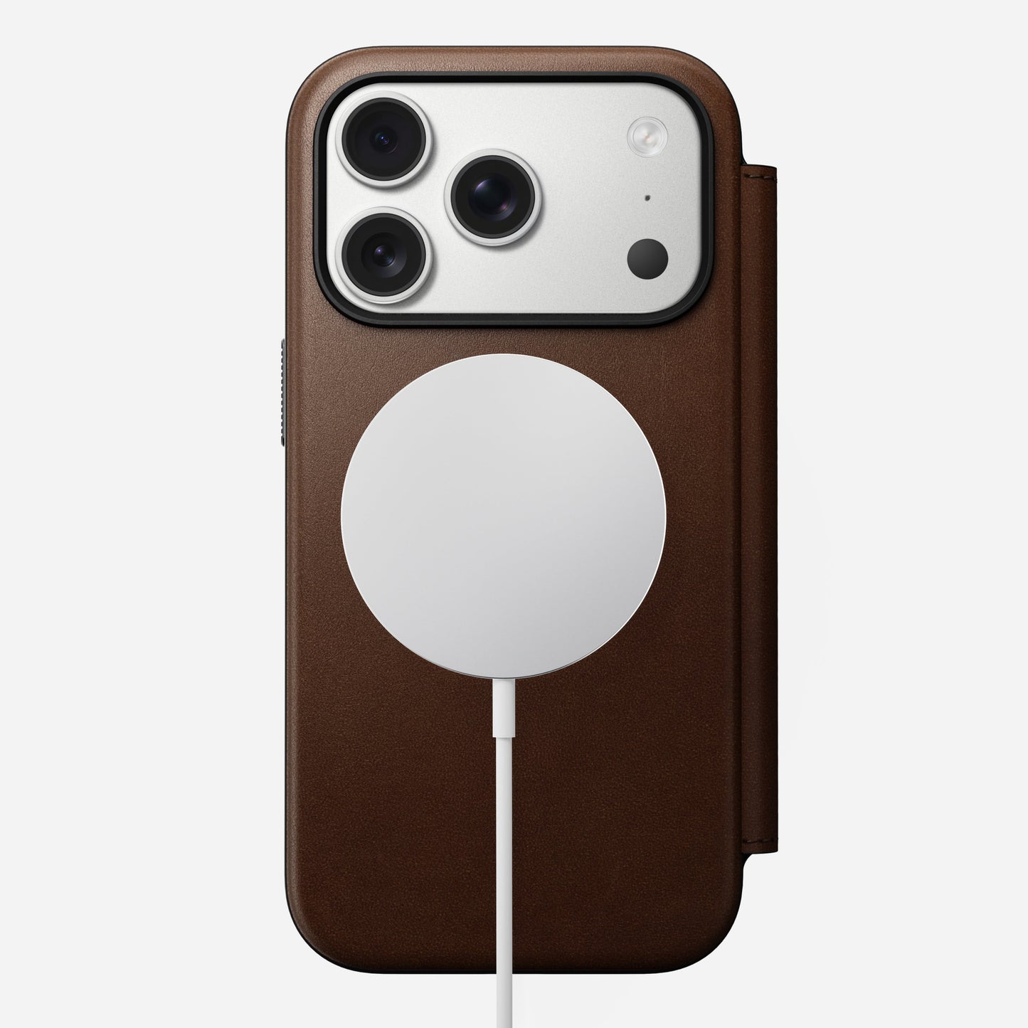 Nomad Magnetic Leather Back for MagSafe iPhone 17 Pro Max in Rustic Brown H